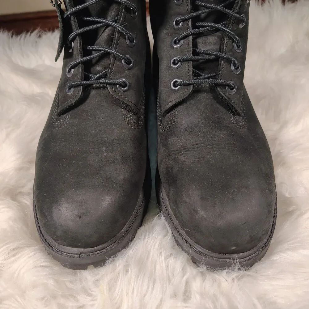 Timberland Men's Size 9-6 Inch Premium Black Nubuck Waterproof Boot TB010073001
